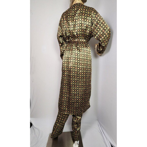 VICTORIA SECRET Satin Long Robe Kimono Gown Top Bottom Set Size M - Picture 6 of 16